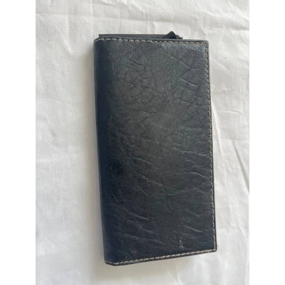 Vintage Wallet LOVE Tattoo Style Bohemian Boho Hinged Wallet Long Clutch Brown